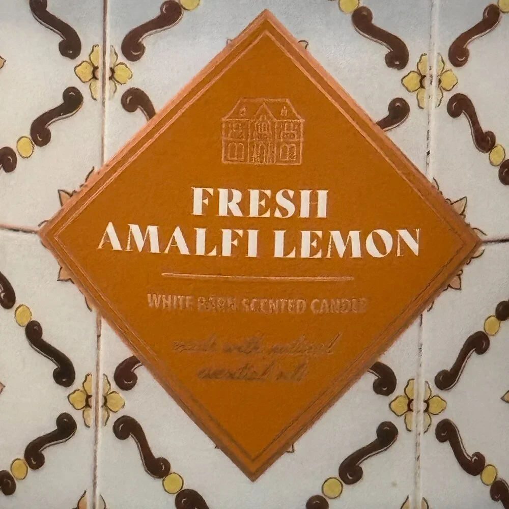 BBW Fresh Amalfi Lemon White Barn Bath & Body Works 3 Wick Candle - Picture 3 of 10